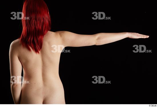 Arm Back Woman White Nude Slim Studio photo references