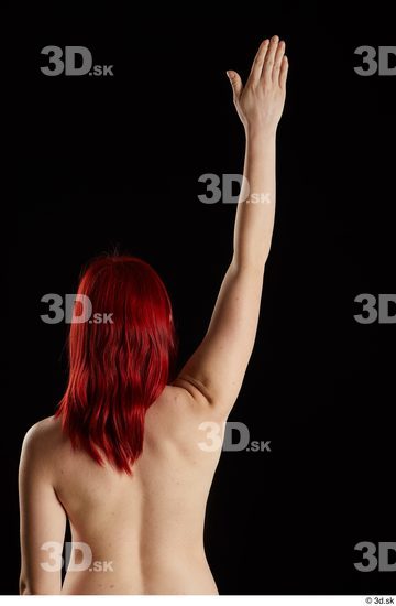 Arm Back Woman White Nude Slim Studio photo references