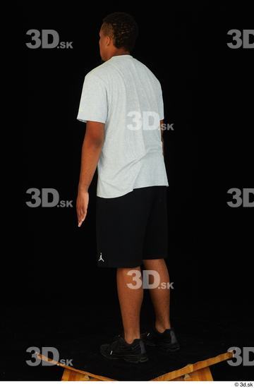 Whole Body Man Black Shorts Average Standing Studio photo references