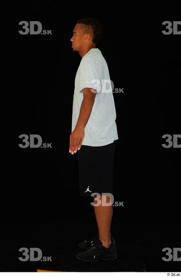 Whole Body Man Black Shorts Average Standing Studio photo references