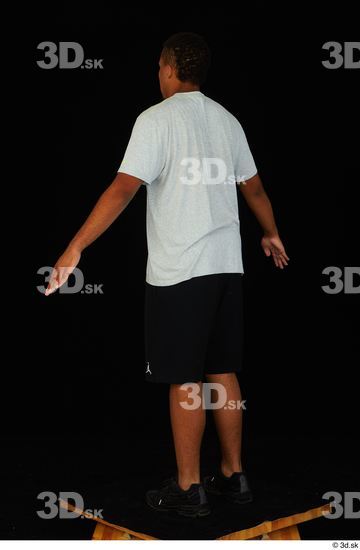 Whole Body Man Black Shorts Average Standing Studio photo references