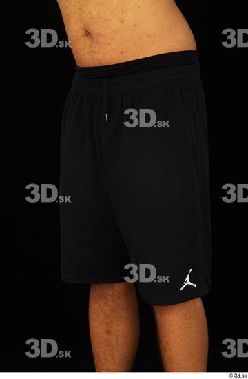 Hips Man Black Shorts Average Studio photo references