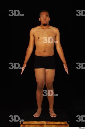 Whole Body Man Black Underwear Average Standing Studio photo references