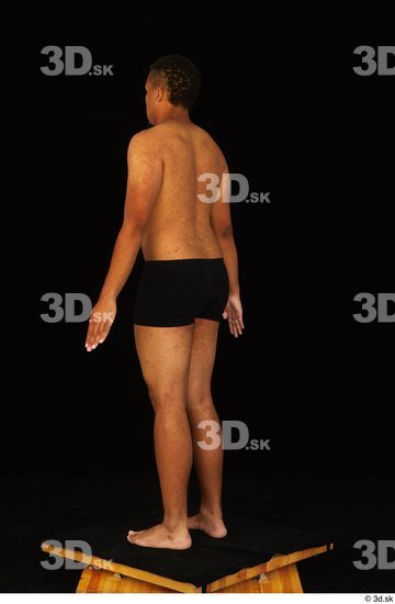 Whole Body Man Black Underwear Average Standing Studio photo references