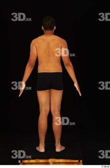 Whole Body Man Black Underwear Average Standing Studio photo references