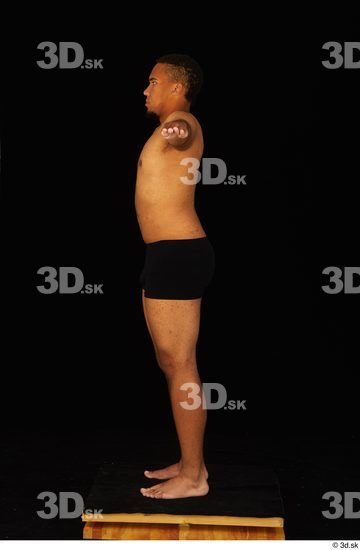 Whole Body Man T poses Black Underwear Average Standing Studio photo references