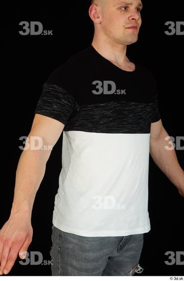 Upper Body Man White Shirt T shirt Average Studio photo references