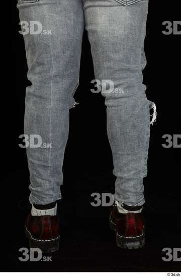 Calf Man White Shoes Jeans Average Studio photo references