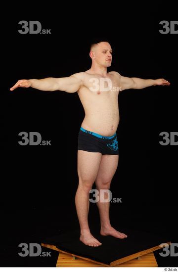 Whole Body Man T poses White Underwear Average Standing Studio photo references