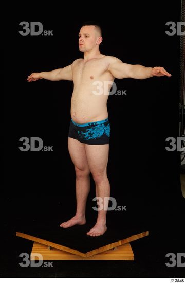 Whole Body Man T poses White Underwear Average Standing Studio photo references