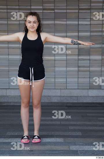 Whole Body Woman T poses Casual Slim Standing Street photo references