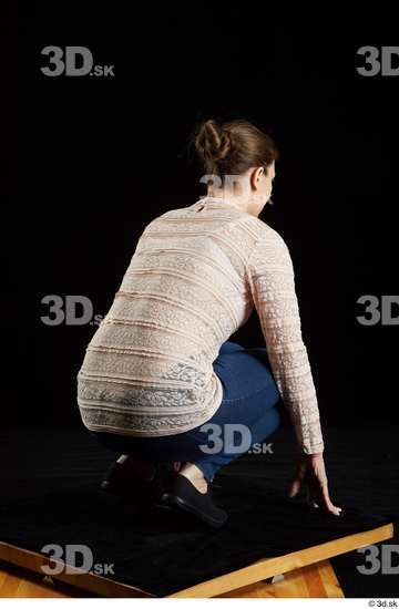 Whole Body Woman White Average Kneeling Studio photo references