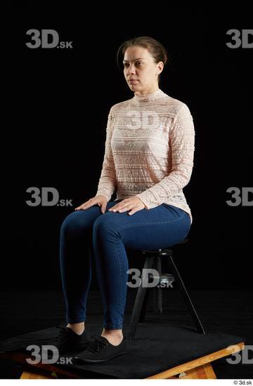 Whole Body Woman White Average Sitting Studio photo references