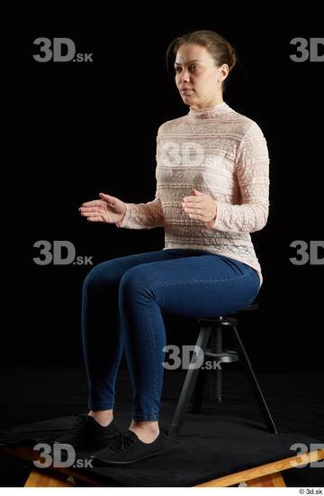 Whole Body Woman White Average Sitting Studio photo references