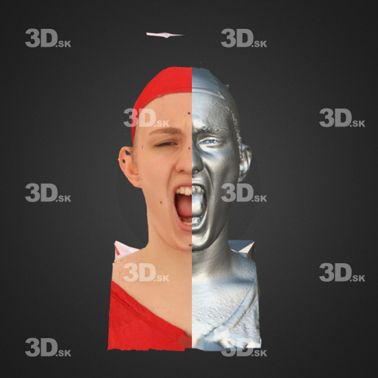 Head Emotions Woman White 3D Phonemes And Emotions