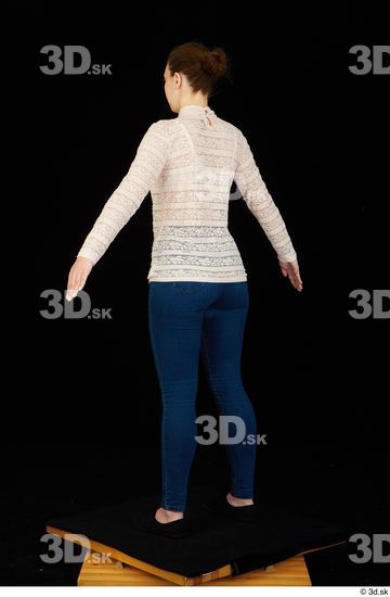 Whole Body Woman Shirt Jeans Average Standing Studio photo references