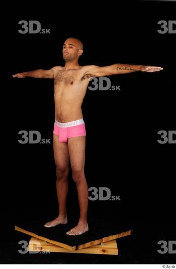 Whole Body Man T poses Black Underwear Slim Standing Studio photo references