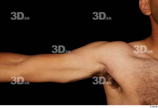 Arm Man Black Nude Slim Studio photo references