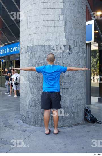 Whole Body Man T poses White Casual Slim Standing Street photo references