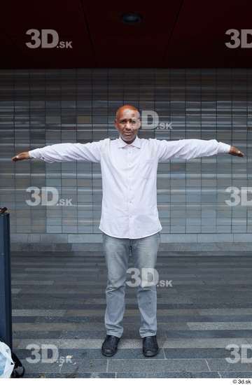 Whole Body Man T poses White Casual Slim Standing Street photo references