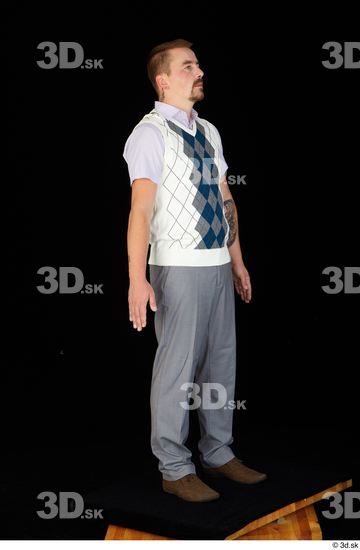 Whole Body Man Shoes Shirt Trousers Vest Average Standing Studio photo references