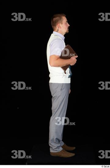 Whole Body Man Shoes Shirt Trousers Vest Average Standing Studio photo references