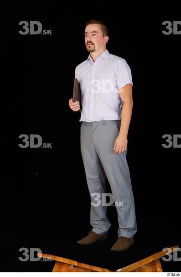 Whole Body Man Shoes Shirt Trousers Average Standing Studio photo references