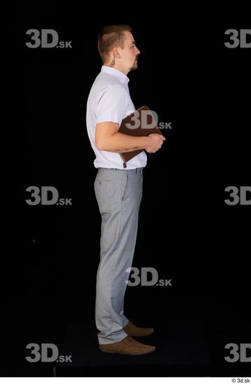 Whole Body Man Shoes Shirt Trousers Average Standing Studio photo references