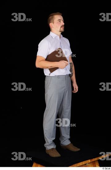 Whole Body Man Shoes Shirt Trousers Average Standing Studio photo references