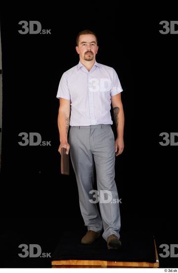 Whole Body Man Shoes Shirt Trousers Average Walking Studio photo references