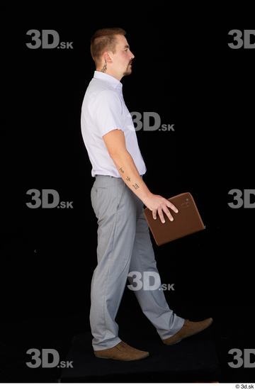 Whole Body Man Shoes Shirt Trousers Average Walking Studio photo references