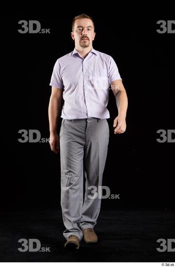 Whole Body Man White Shoes Shirt Trousers Average Walking Studio photo references