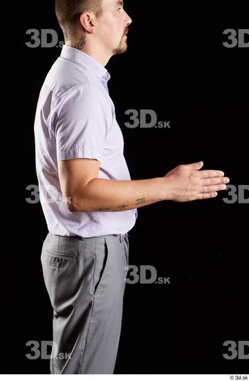 Arm Man White Shirt Average Studio photo references