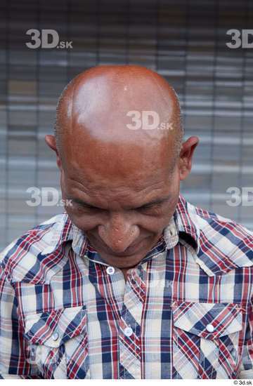 Head Man White Casual Slim Bald Street photo references