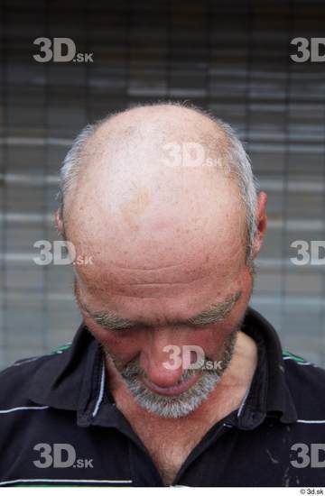 Head Man White Casual Slim Bald Street photo references