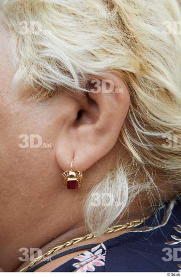 Ear Woman White Casual Overweight Street photo references