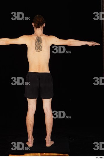 Whole Body Man T poses White Underwear Slim Standing Studio photo references