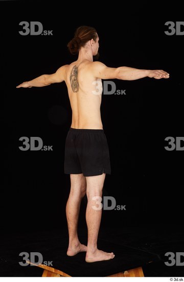 Whole Body Man T poses White Underwear Slim Standing Studio photo references