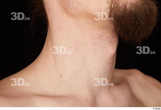 Neck Man White Slim Studio photo references