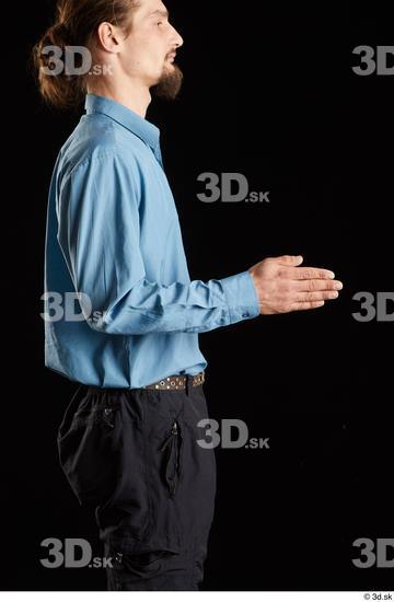 Arm Man White Shirt Trousers Slim Studio photo references