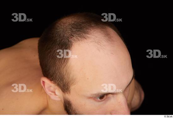Hair Man White Slim Bald Studio photo references