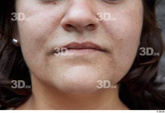 Mouth Woman White Casual Chubby Street photo references