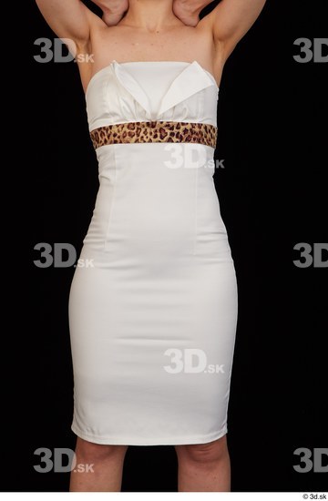 Upper Body Hips Woman White Formal Dress Average Studio photo references