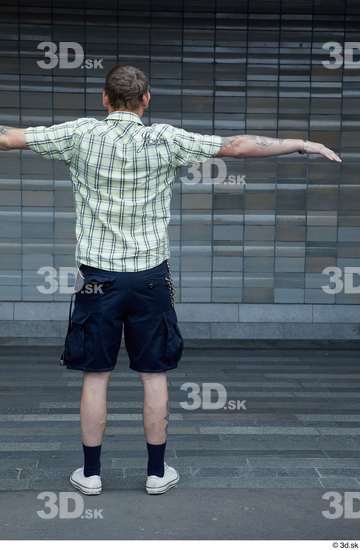 Whole Body Man T poses White Casual Slim Standing Street photo references