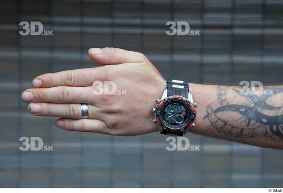 Hand Man White Tattoo Casual Slim Watch Street photo references