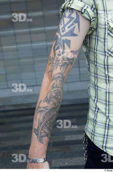 Arm Man White Tattoo Casual Slim Street photo references