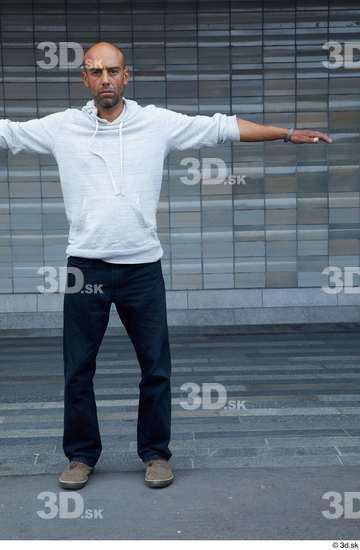 Whole Body Man T poses White Casual Slim Standing Street photo references