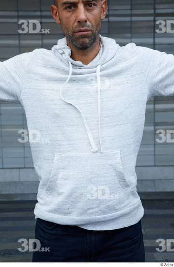 Upper Body Man White Casual Slim Street photo references