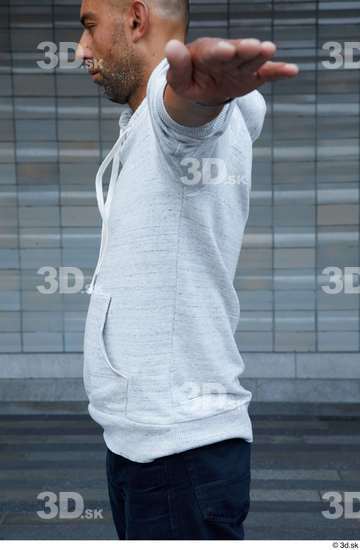 Upper Body Man White Casual Slim Street photo references