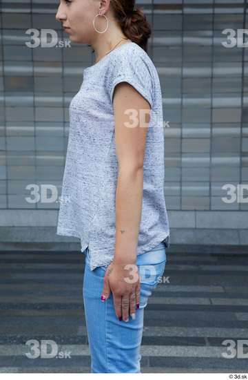 Arm Upper Body Woman White Casual Slim Street photo references